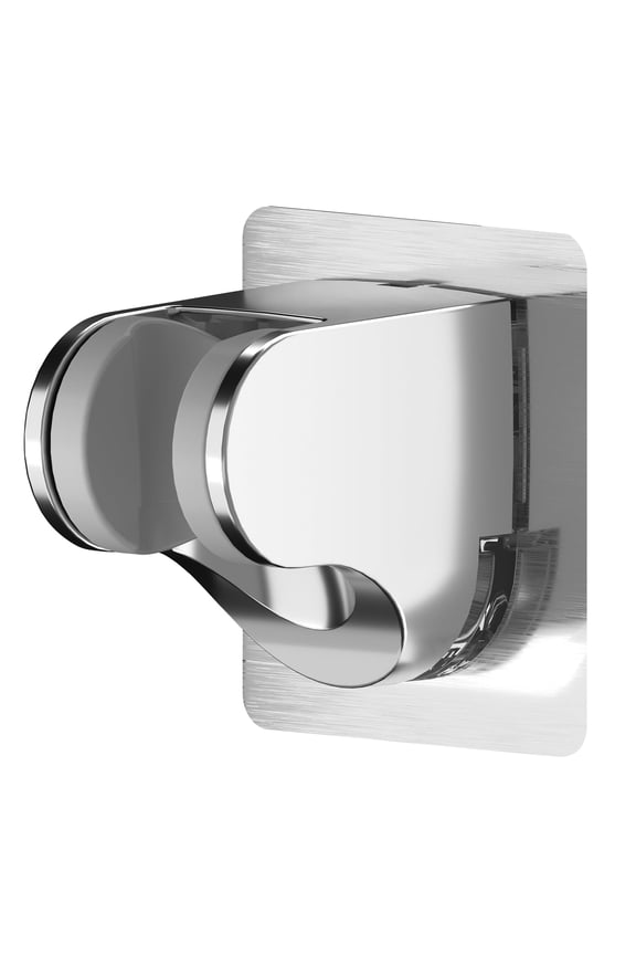Chrome Self Adhesive Handheld Shower Head Holder, Adjustable Angle RV & Bathroom Wand Holder, Universal ABS Black Shower Bracket