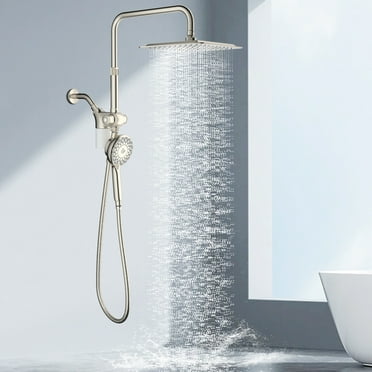 KAIYING Dual Shower Heads with Handheld Spray Combo, Magnetic Filtered Showerhead,Shower Head with Filter for Hard Water, 79" Long Hose (Brushed Nickel)