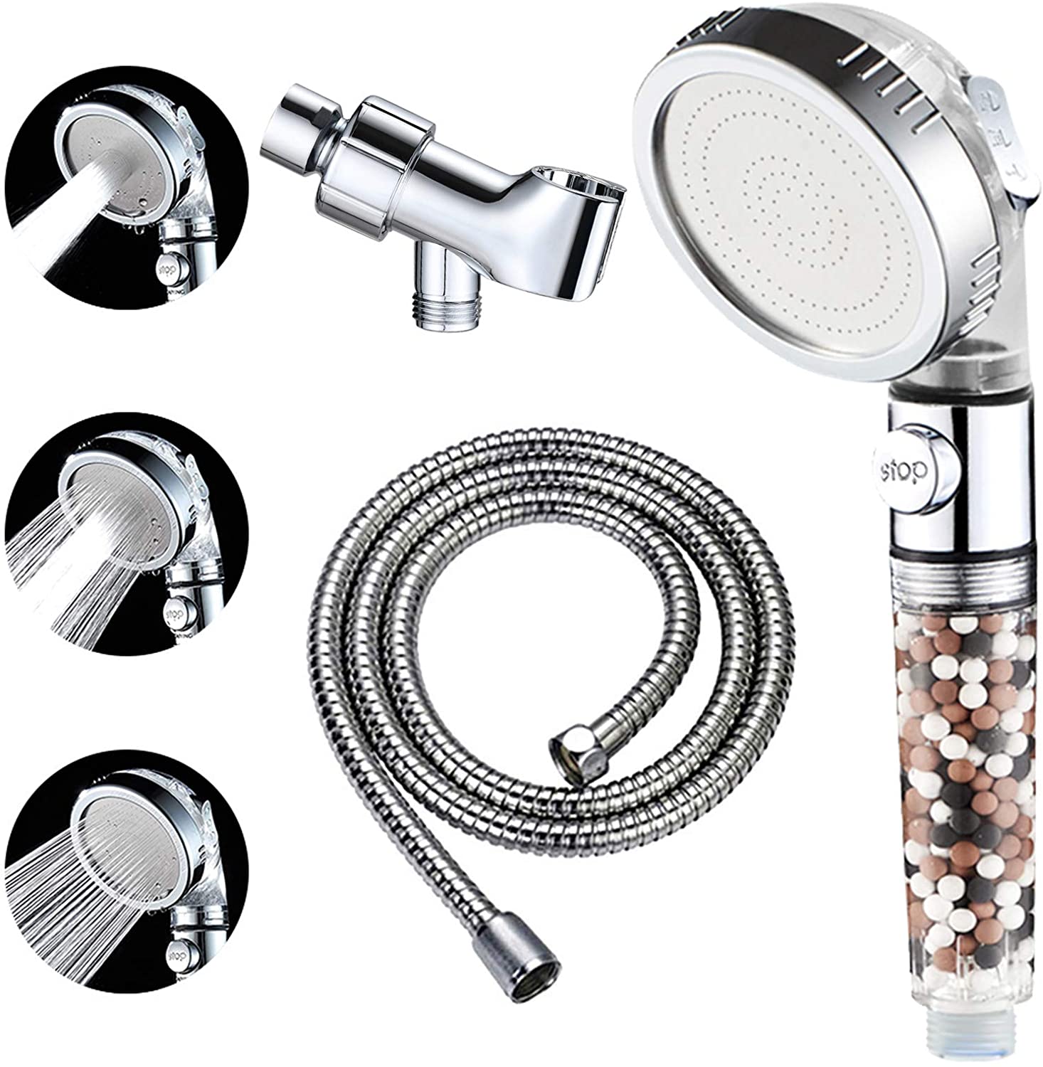 LSLJS Filtered Shower Head, High Pressure Handheld Shower Head with LED