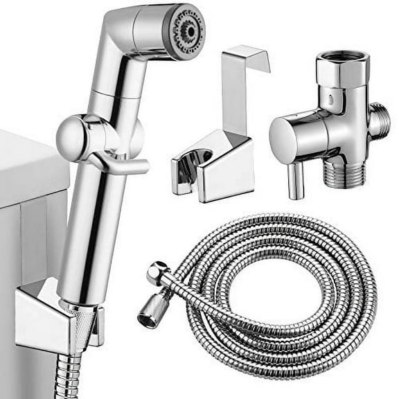 KAIYING Handheld Bidet Sprayer for Toilet, Chrome Jet Spray Attachment for Feminine Wash, Cloth Diaper Washer & Muslim Shower Kit with Hose