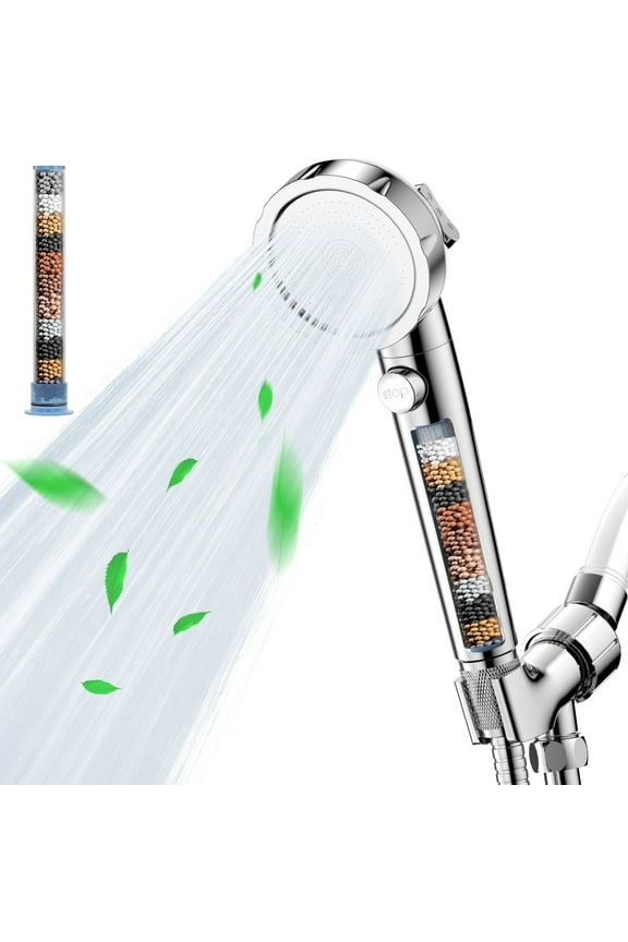 Handheld Shower Head with Filters, High Pressure Mineral Shower Heads with Hose, Shower Envy Filtered Shower Head with Handheld, RV Shower with On Off Switch (Chrome)