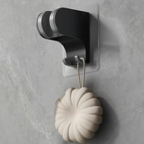 KAIYING Handheld Shower Head Holder Wall Mount, Adjustable Adhesive Shower Hose Holder with 2 Hooks, No Drilling Shower Wand Holder (Black, 1 Pack)