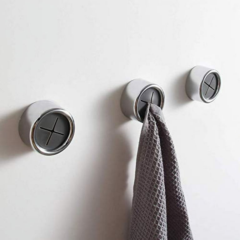 KAIYING Kitchen Towel Hooks Round Self Adhesive Dish Towel Holder Wall  Mount Hand Towel Hook Tea Towel Rack Hanger for Cabinet Door
