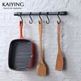 thumbnail image 1 of KAIYING Kitchen Utensil Rack with Removable S Hook for Hanging Pots and Pans, Black Rod Hooks for Mugs, Wall Mounted Kitchen Rail Organizer, Aluminum,(5 Hooks), 1 of 9