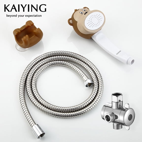 KAIYING Monkey Children's Bath Shower Head, Children's Handheld Shower Heads with Hose and Diverter, Bath Toys, Cartoon Shower Head Kids Bath Bathing Accessories