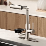 KAIYING Pull Down Kitchen Faucet with Glass Rinser, Brushed Nickel