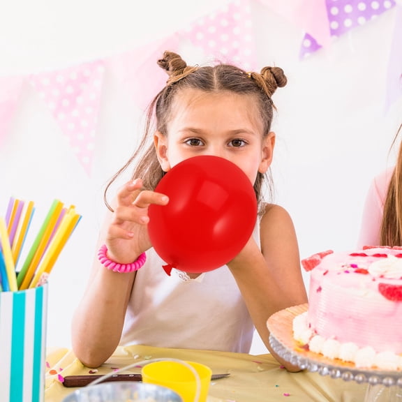 KAJNBN 100Pcs Red Balloons with Tail for Bridal and Wedding Photo Props