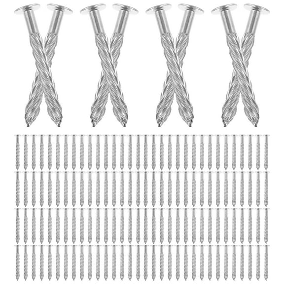 KAJNBN 100Pcs Round Head Silver Screw Nail M8x70 for Floor Fixing Shutter Fasteners Hardware Nails