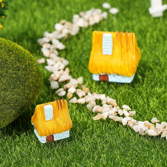 KAJNBN 10Pcs Assorted Color Mini Cottage for Garden Yard Lawn Balcony Decorative Use Resin Tiny House