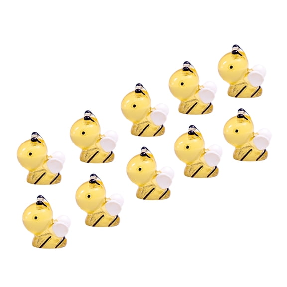 KAJNBN 10Pcs Mini Bees Resin Bee Decor for Bee Lovers and Miniature Decor Enthusiasts