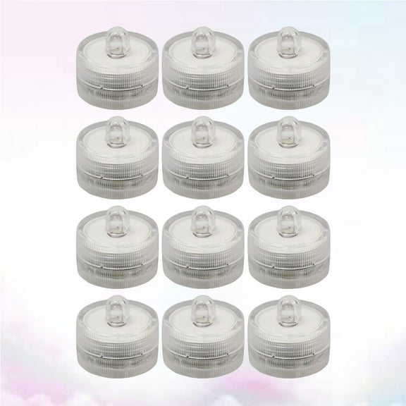 KAJNBN 12Pcs Waterproof Underwater Tea Lights LED Floating Candles for Wedding Centerpieces and