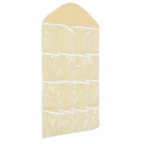 KAJNBN 1Pack Beige Rectangular Hanging Storage Organizer For Clothes And Sundries Space Saving Home Usage