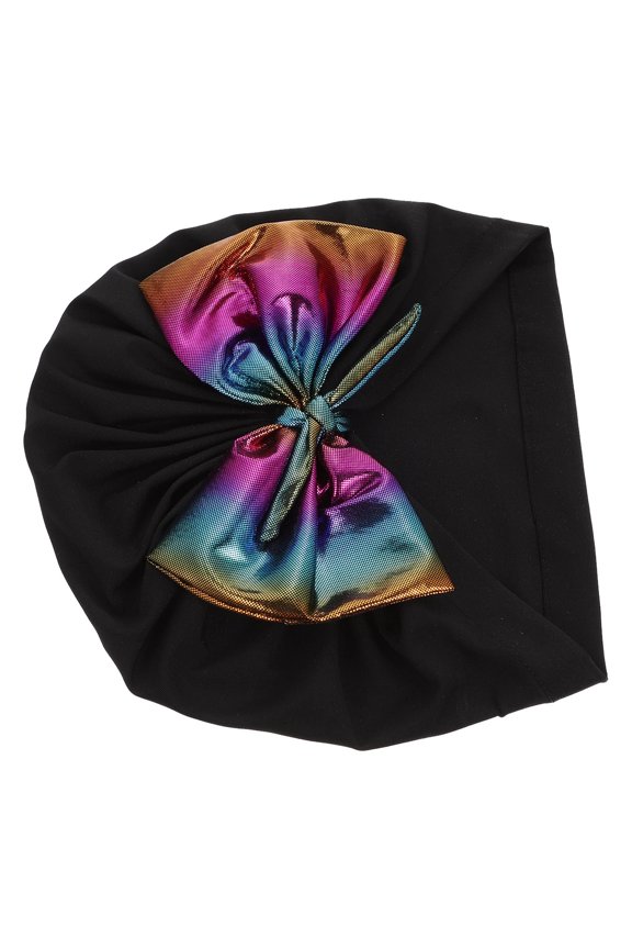 1Pack Blue Elastic Nylon Swimming Hat For Women With Fashion Bowknot Style Hair Protection