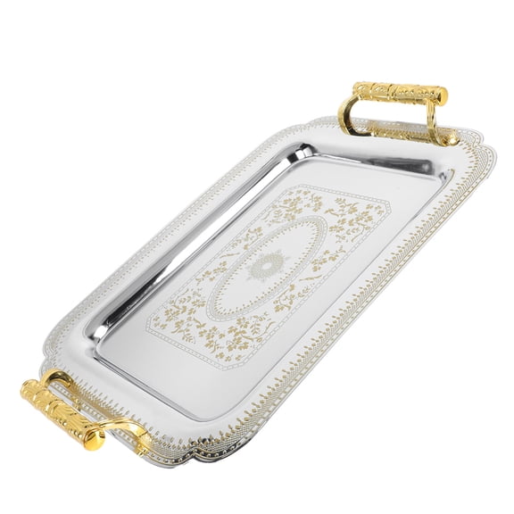 KAJNBN 1Pack Golden Rectangular Stainless Steel Tray For Appetizer Serving Home Use 43.5x30x13in