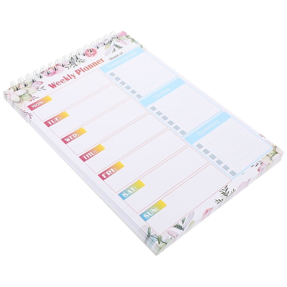 KAJNBN 1Pack Multi Color Paper Daily Planner Notepad for Travel and Family Use 8.7X5.6X0.6In