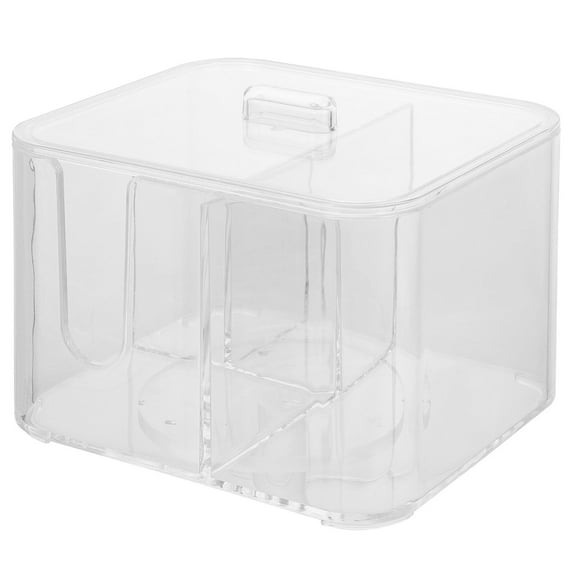 KAJNBN 1Pcs Transparent Makeup Cotton Box with Lid for Home Organization Women Cosmetics Holder 5.1x4.3in