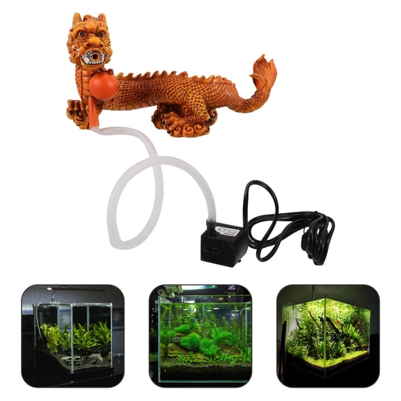 KAJNBN 1Set Dragon Figurine Orange Resin Aquarium Figurines Decorations Homeowners Office Decor