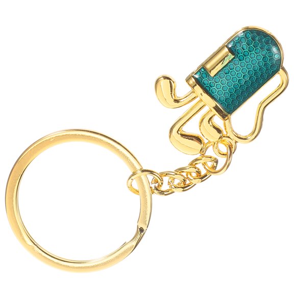 KAJNBN 1Set Keychains for Men Zinc Alloy Golden and Blue 8.50X3.00X2.00in Golf Theme Shape