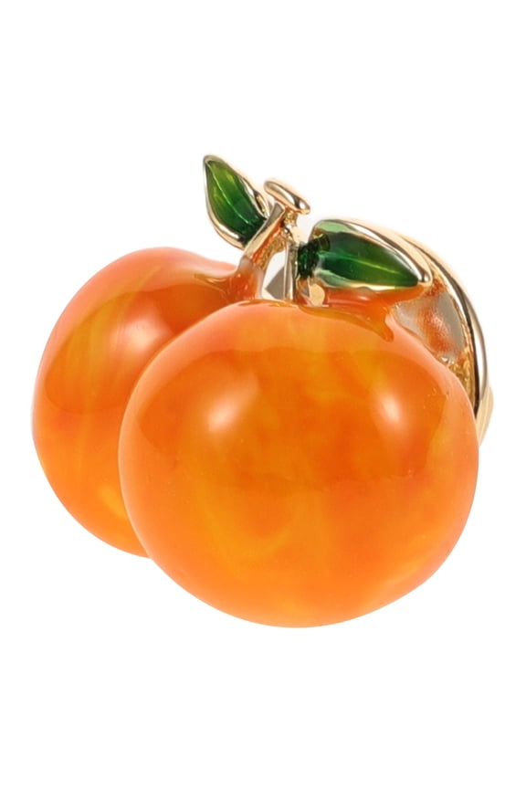 1Set Peach Lapel Badge Brooch Jewelry Copper For Women Clothing Accessory Party