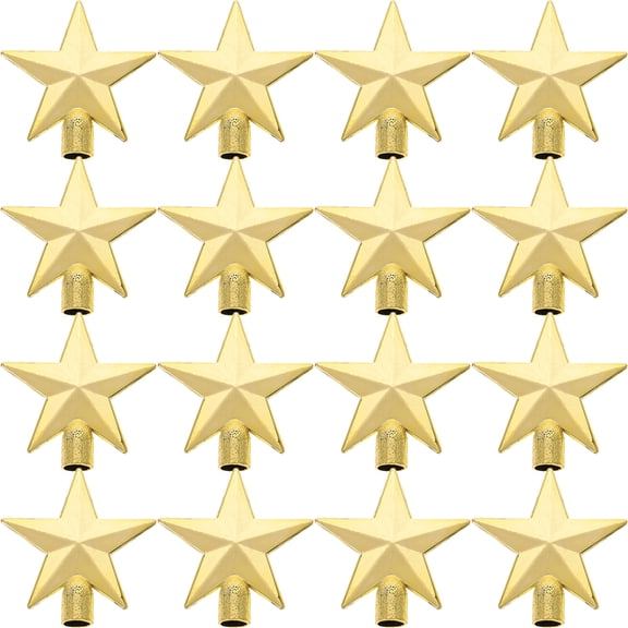KAJNBN 20Pcs Mini Christmas Star Tree Topper Golden Plastic Christmas Party
