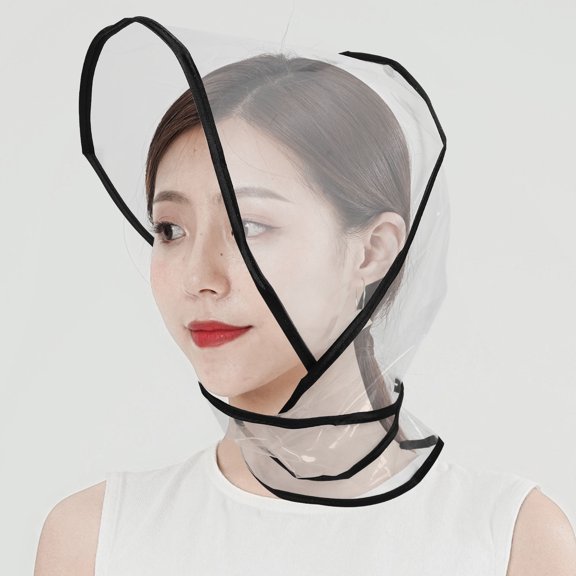 KAJNBN 2Pcs Rain Bonnet Transparent Square PE Hair Protection Waterproof for Women Rainy Days