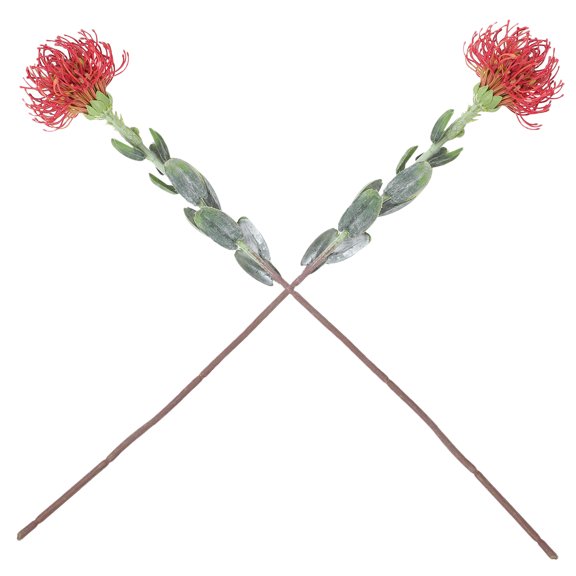 KAJNBN 2Pcs Red Artificial Flowers Stem Minimalist Sleek Design For Home And Display