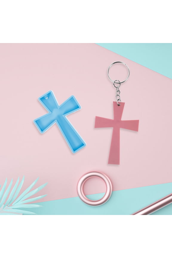 2Pcs Silicone Molds for Epoxy Resin Cross Shaped Diy Keychain and Ornament Making