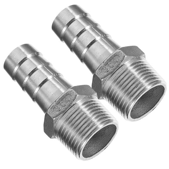 KAJNBN 2Pcs Straight Barb Fitting Stainless Steel Replacement for Gas Pipes Water Pipes