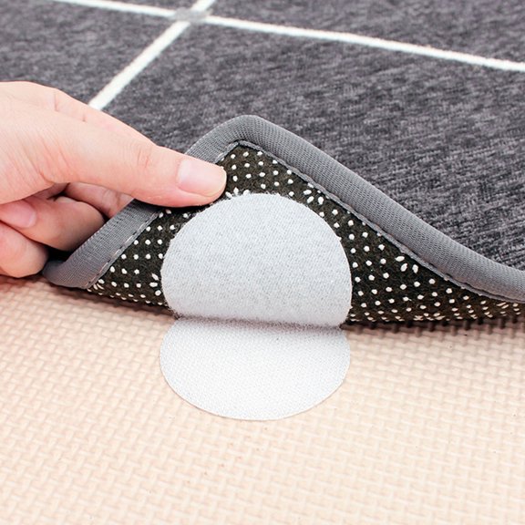 KAJNBN 40Pcs White Nylon Square Double Sided Adhesive Fixed Sticker Bed Sheet Fasteners 6x0.78x0.08in