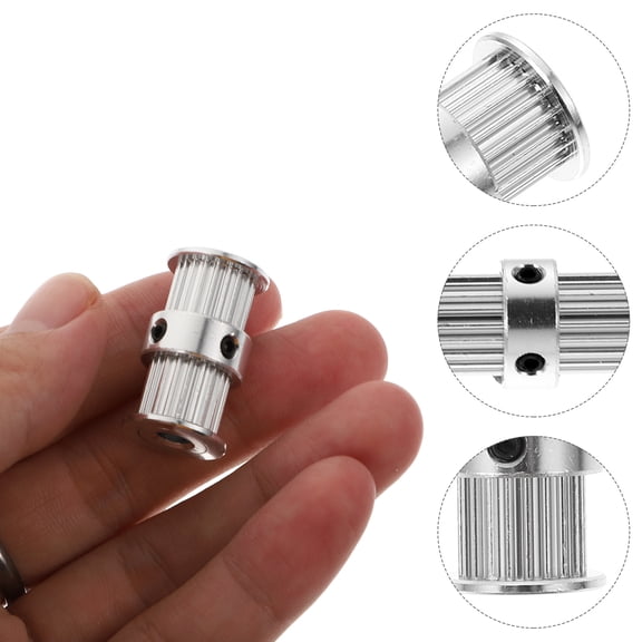 KAJNBN 4Pcs Aluminum Timing Pulleys 3D Printer Accessories Double Head 20 Teeth 5mm Inner Hole 1.08X0.62X0.62in
