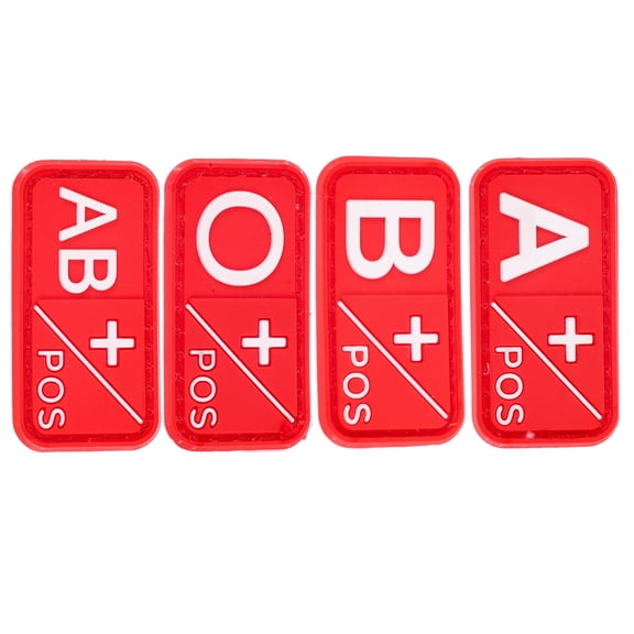 KAJNBN 4Pcs Blood Type Patches for Jackets and Clothing Indicate Blood Type Emergency Identification Durable PVC
