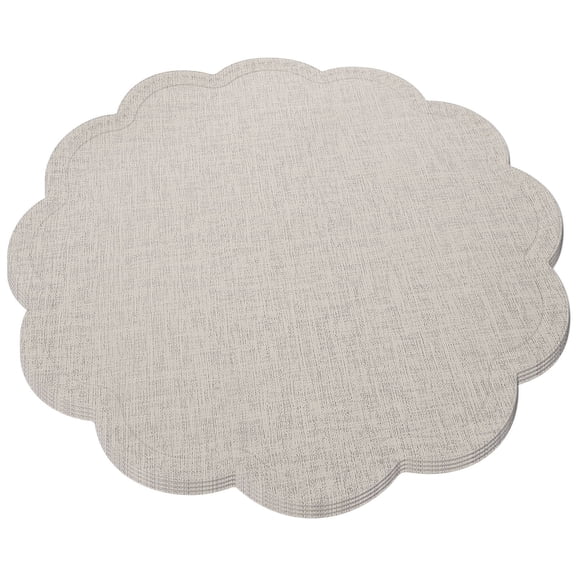 KAJNBN 4Pcs Placement Mats For Dining Table Pu Leather Simulated Jute Cloth Heat Resistant Oilproof Grey