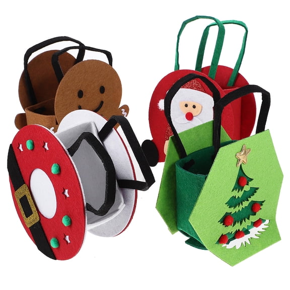 KAJNBN 4Pcs Rectangular Tote Bags Felt Material Assorted Color 9.3X5.7in For present Wrapping
