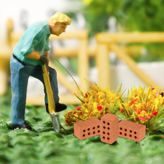 KAJNBN 50Pcs Miniature Bricks for Dioramas and Miniature Landscapes in Rectangular Shape