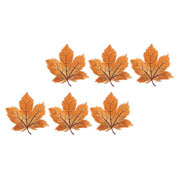 KAJNBN 6 Pcs Maple Leaf Embroidered Iron- Patches, Sew- Applique Cloth Badges for Jacket Jeans Backpack Repair Decor