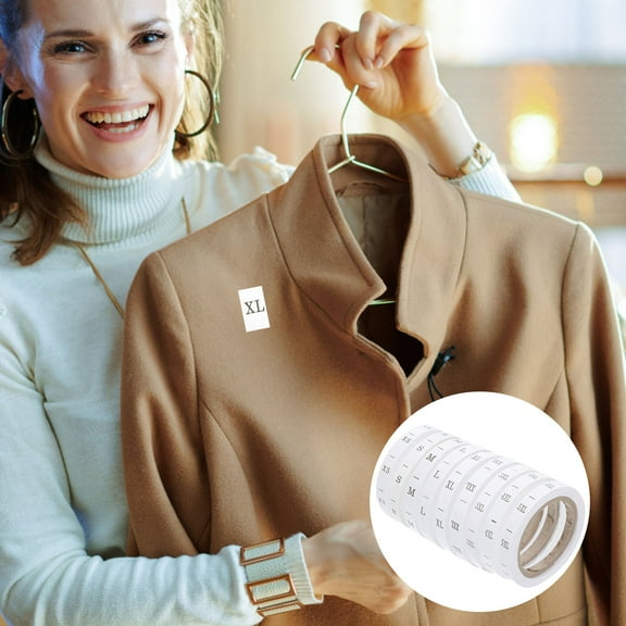 KAJNBN 8 Rolls Black Garment Size Tags for Retail Business and Everyday Use