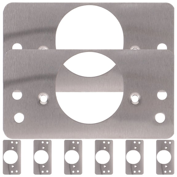 KAJNBN 8Pcs Deadbolt Plate for Exterior Doors Security Enhancement Silver 9x4.7cm