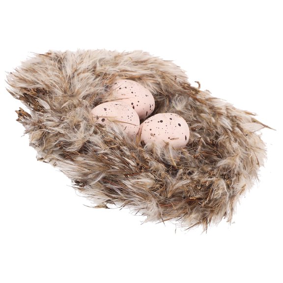 KAJNBN Artificial Birds Nests Landscape Bird Nest With Fake Eggs For Study Decoration 1 Set