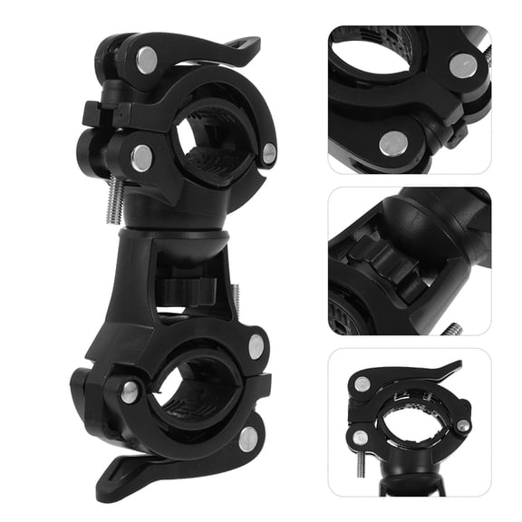 KAJNBN Bike Flashlight Holder 2Pcs Black Plastic Metal Dual Quick-Release Secure Mounting for Outdoor Enthusiasts