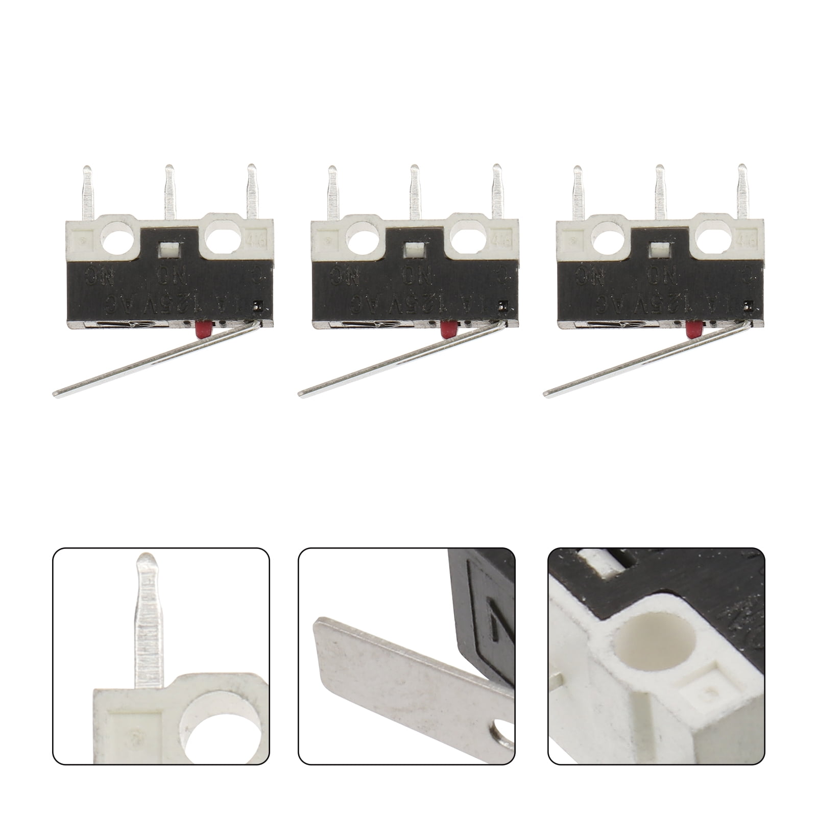 KAJNBN Black Limit Switch 5Pcs Metal Plastic Waterproof Push Button For ...