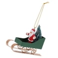 thumbnail image 1 of KAJNBN Christmas Sleigh Decoration 1Pack Small Decorated Sled for Tree Olive Green Iron Resin Plastic 3.9X1.4X2.9in, 1 of 8