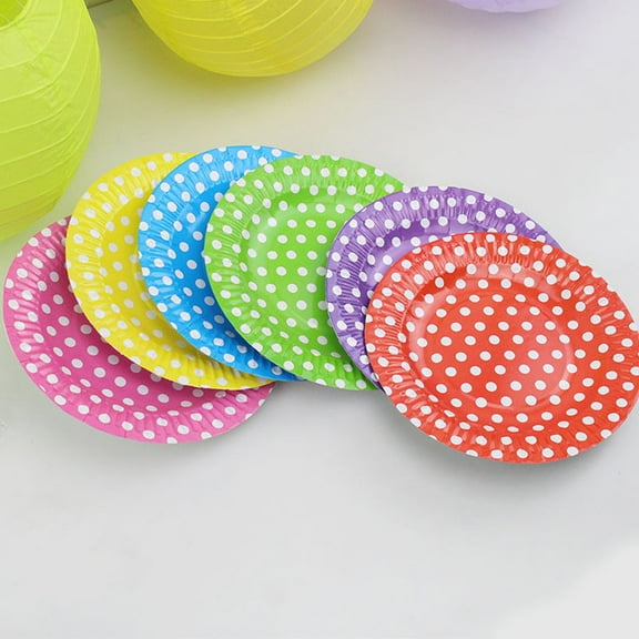 KAJNBN Disposable 60Pcs Paper Dessert Plates Round For Wedding And Birthday Party