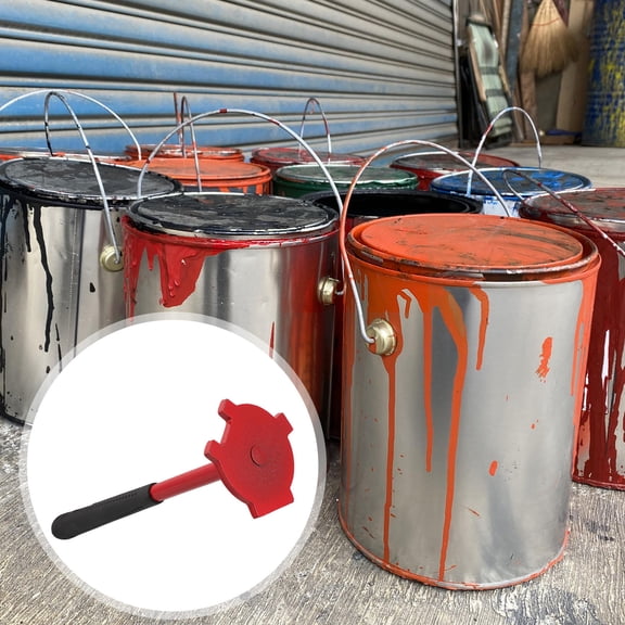 KAJNBN Drum Wrench 1Set Oil Barrel Opener Red Steel Rubber Portable For Metal Barrel Industrial Use