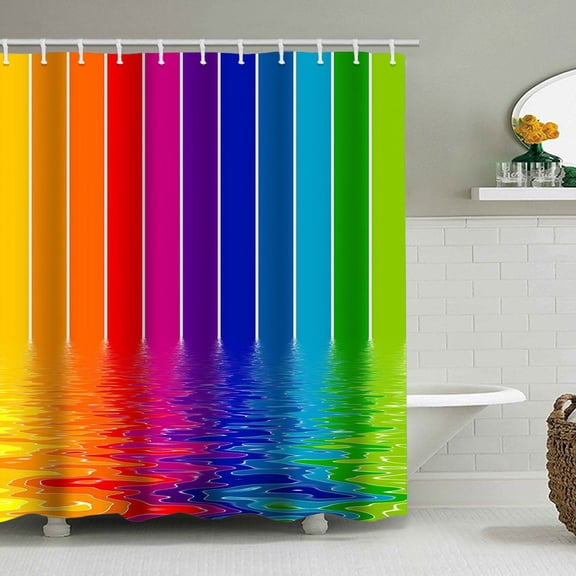 KAJNBN Rectangle Shower Curtain Modern Design Polyester Fabric for Bathroom 11.8x59in 1 Pc