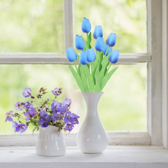 KAJNBN Tulips Artificial Flowers 10Pcs Pu Material for Special Events and Restaurant Decor