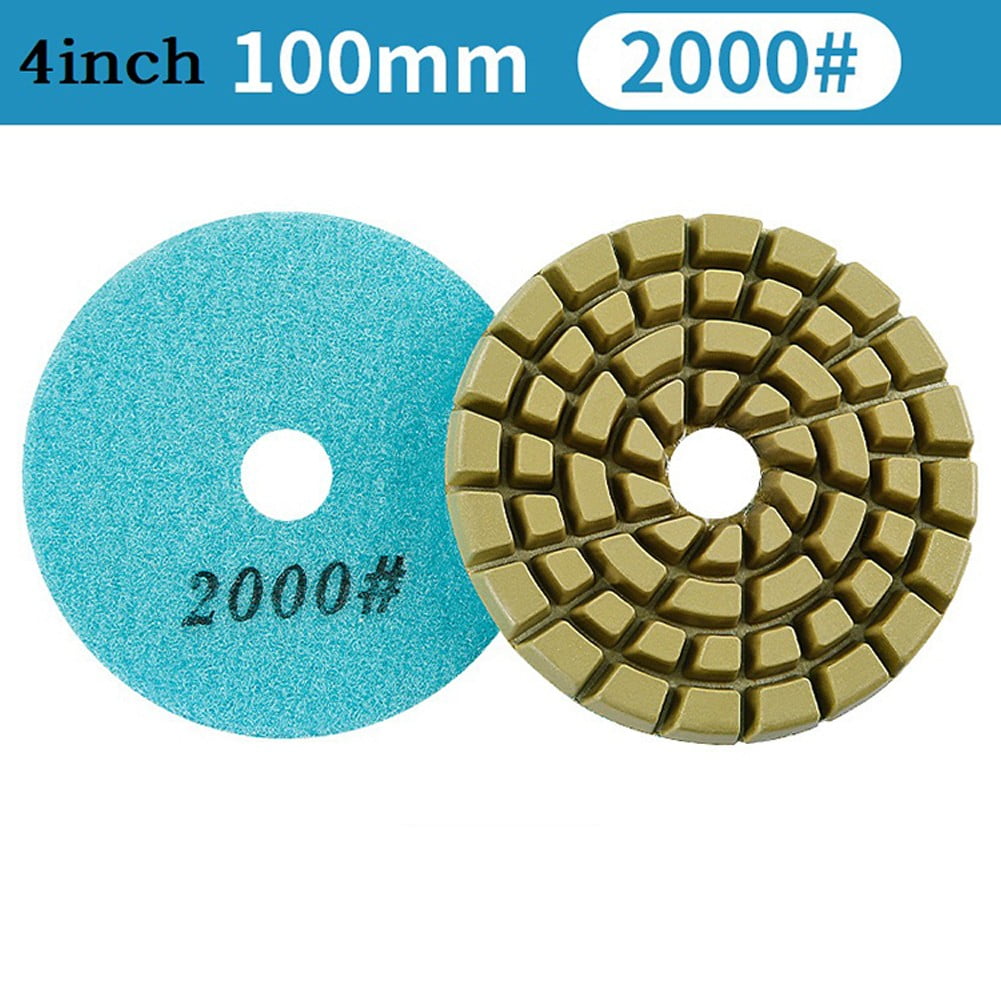 4 Inch Diamond Polishing Pads Set - Wet/Dry Concrete Granite Stone Polishing Discs