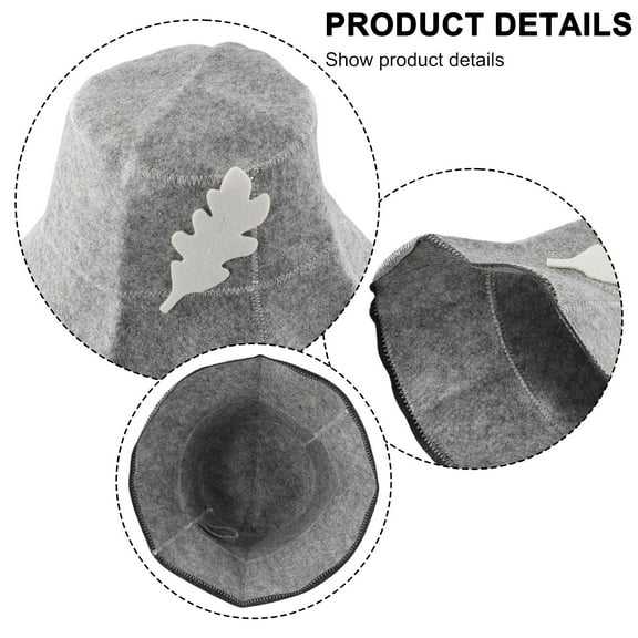 KAJOVE Bath House Hat Felt Sauna Hat Bathhouse Visit Adjustable Strap Authentic Sauna Experience Excellent Insulation grey