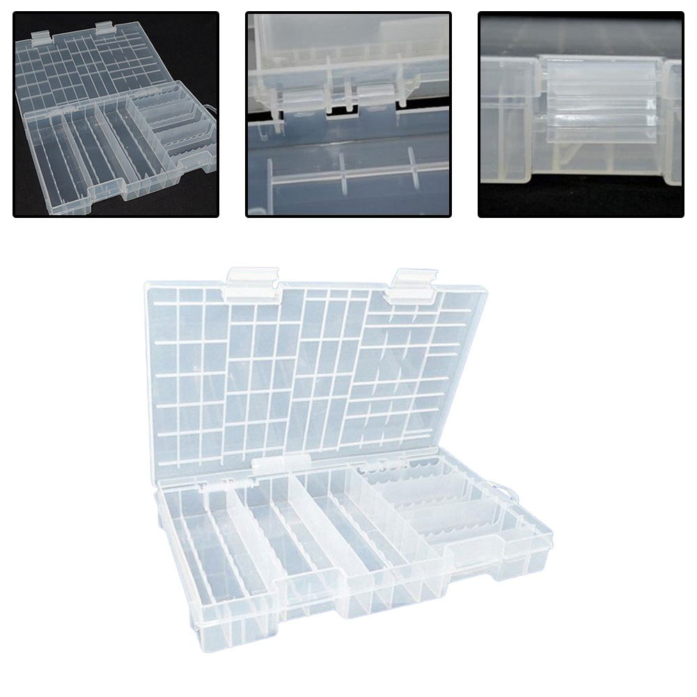 KAJOVE Clear Storage Box for 60 AA and 40 AAA Batteries with Built in ...