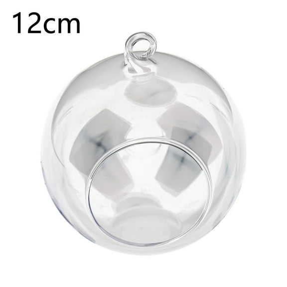 KAJOVE Diameter 8cm 10cm Clear Borosilicate Glass Bauble Balls Hanging Candle Holder Romantic Wedding Home Vase Hanging Decoration 12cm