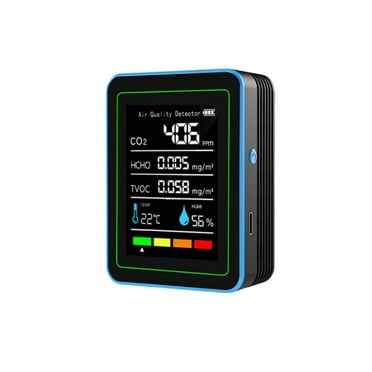 KAJOVE Indoor Air Quality Monitor, Accurate TVOC, HCHO, Humidity&Temperature Black